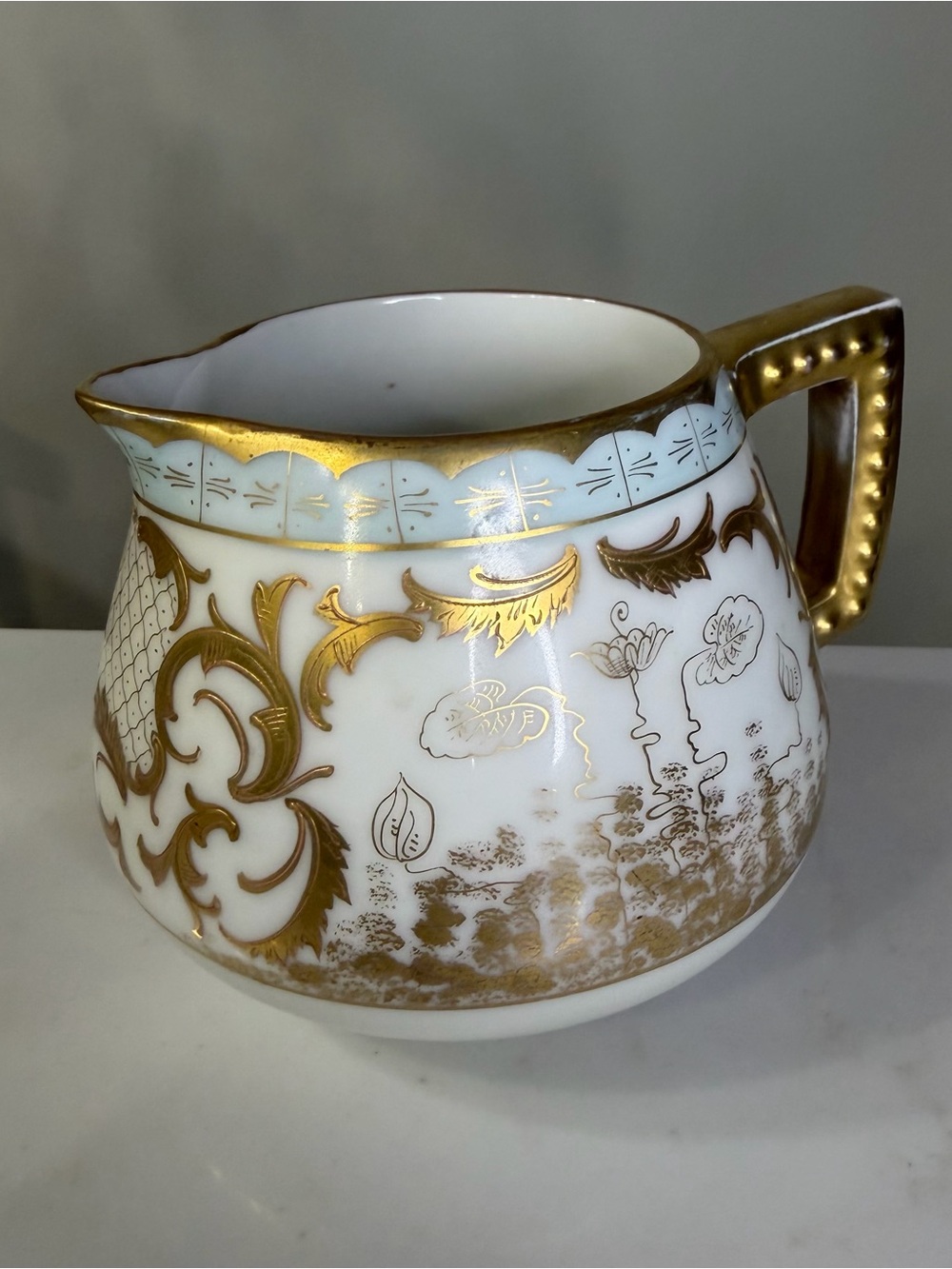 Antique “Austria” White and Gold Decorative Porcelain creamer- Elegant Home Art